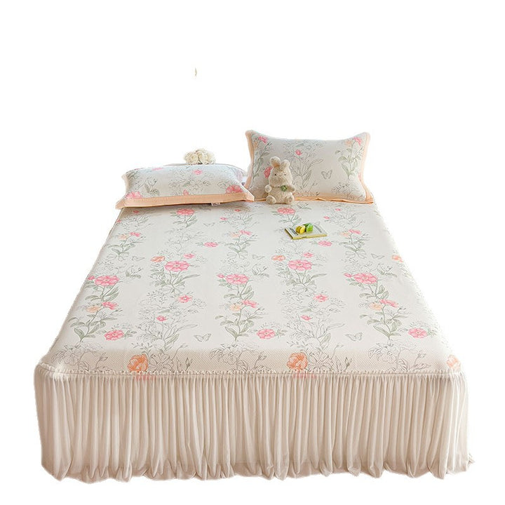 Dame Elegant og dekorativ sengeteppe-sett med lyst blomsterdesign Luvikno