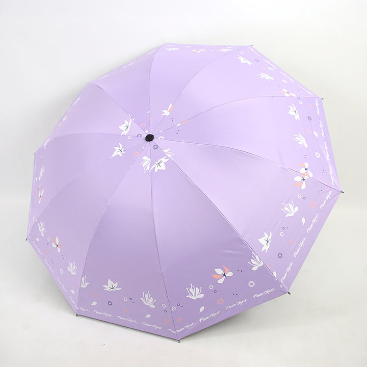 Kvinne elegant paraply med blomstertrykk design Luvikno