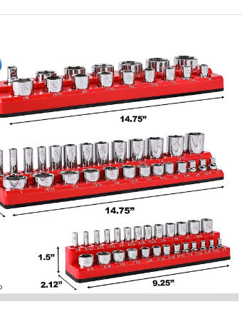 Heavy-Duty Magnetisk Socket Organizer Luvikno