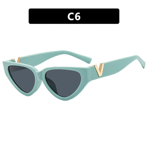 Dame Cat-Eye solbriller med stilig zebra-design og luksuriøse aksenter Luvikno