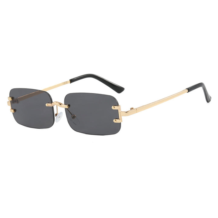 Dame kvadratisk solbrille med høykvalitets metallramme Luvikno