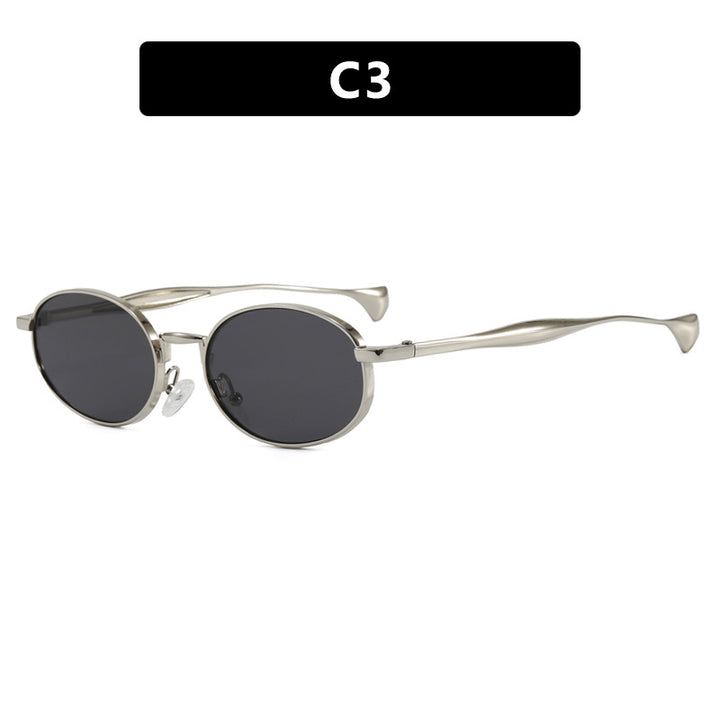 Dame robust rund solbrille med speilglass Luvikno