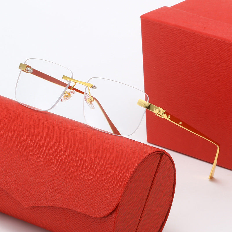 Dame moteriktig halvrandsbrille med elegant metallramme Luvikno