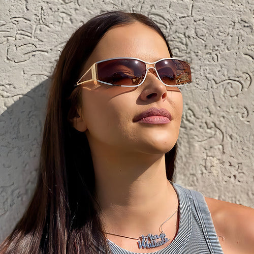 Damer Sporty Solbriller med elegant ramme Luvikno