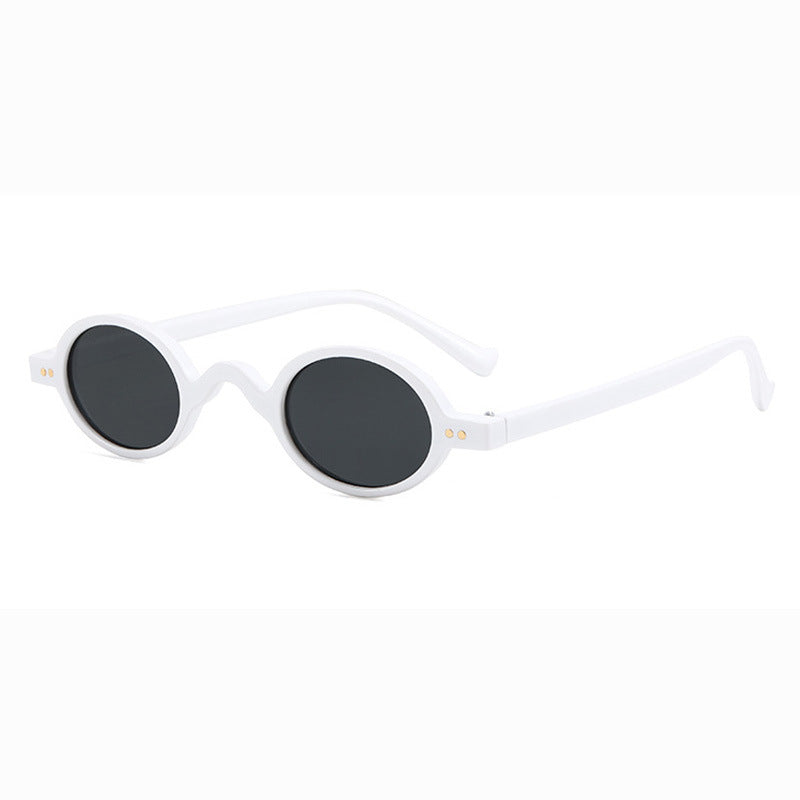 Dame rund solbrille i retrostil Luvikno