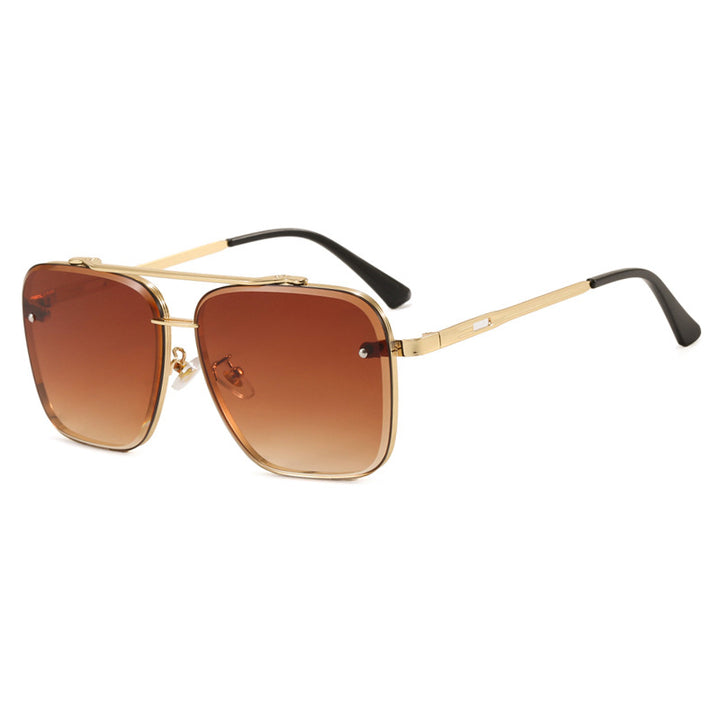 Dame kvadratisk solbrille med beskyttende glass og moderne metallramme Luvikno