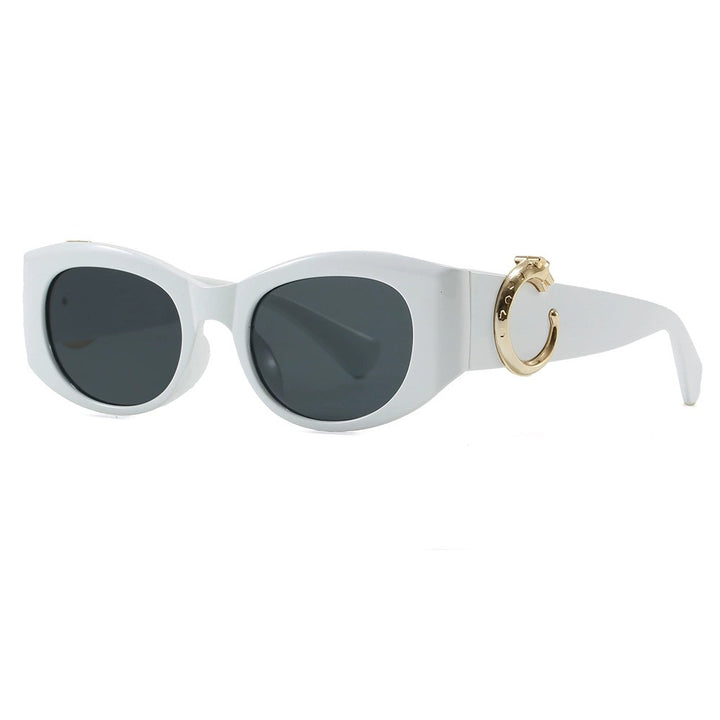 Dame elegant Cat-Eye solbriller med gulldetaljer Luvikno