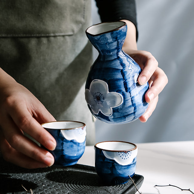 Japansk Sakura Håndlagde Keramiske Sake Sett | Luvikno