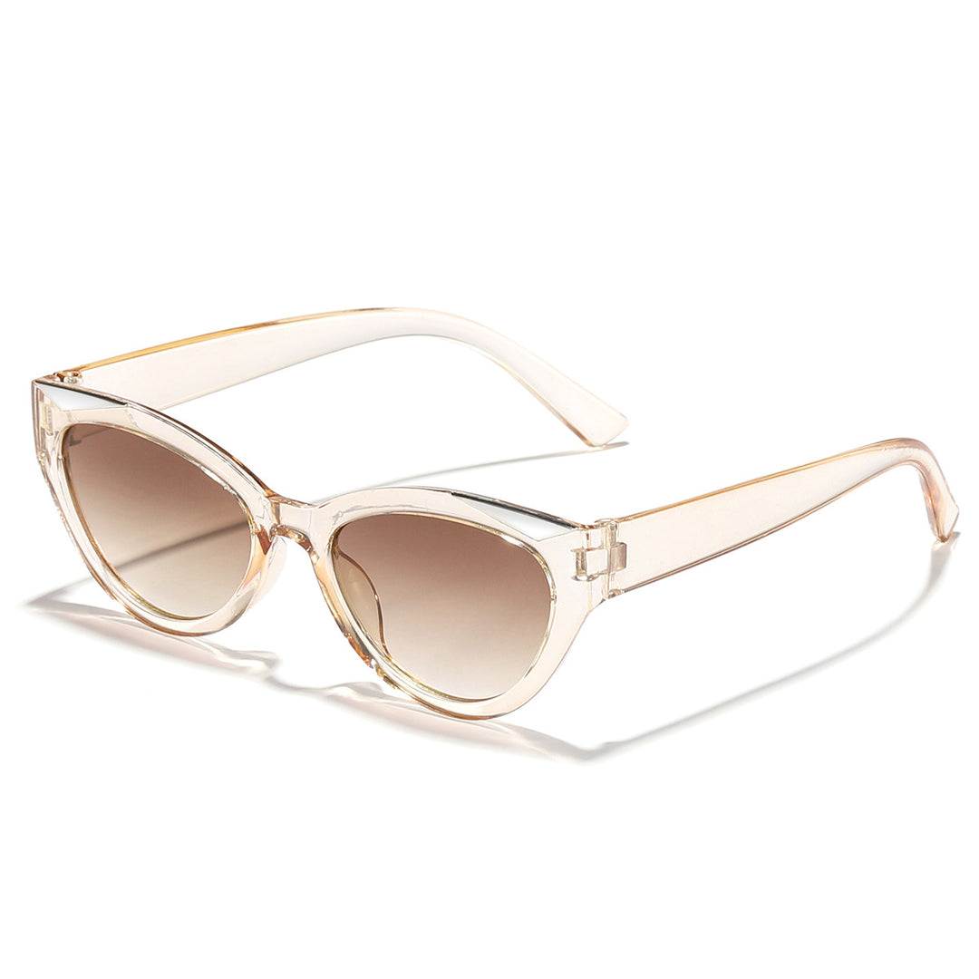 Dame moter Cat-Eye solbrille med glitrende detaljer Luvikno