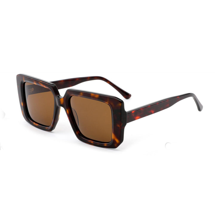Damen oversized solbrille med unik kvadratisk ramme Luvikno