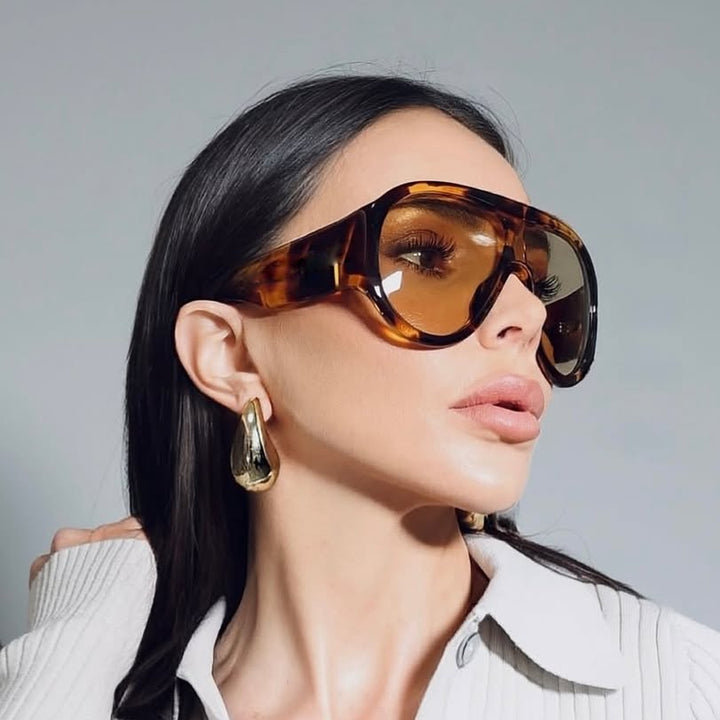 Dame oversized sports solbrille i retro-inspirert design Luvikno