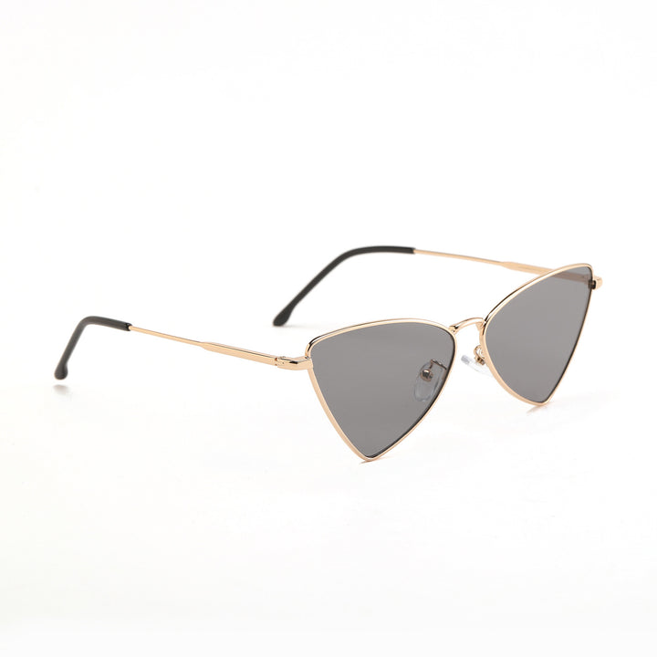 Dame trendy Cat-Eye solbriller med gullige detaljer Luvikno