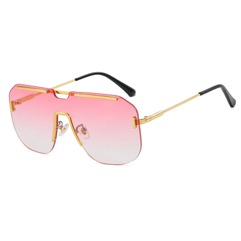Dame geometrisk solbrille med stilramme i metall og UV-beskyttelse Luvikno