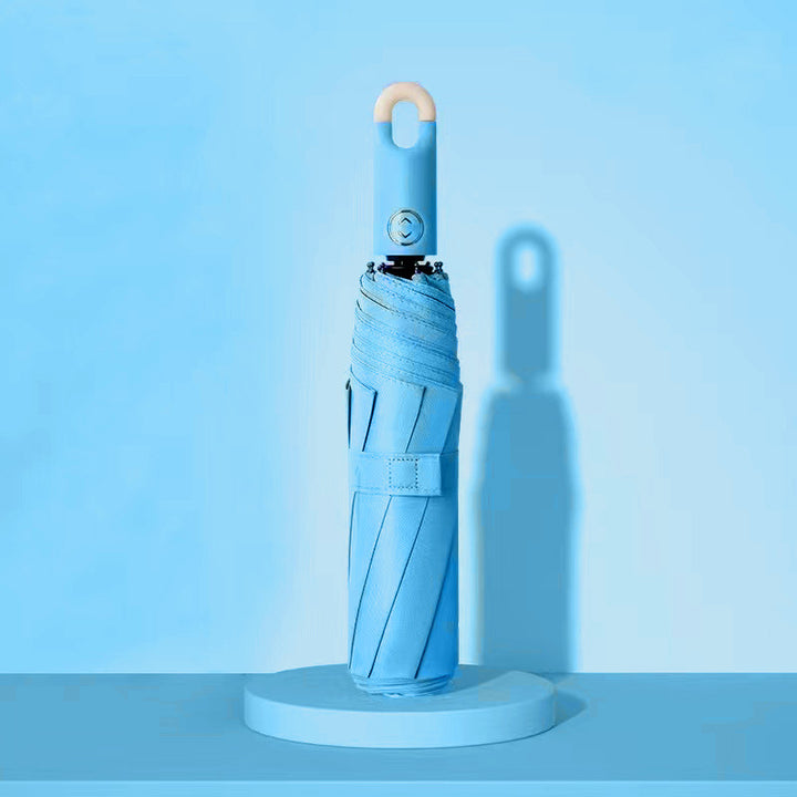 Dame elegant foldes regnparaply med ergonomisk håndtak og UV-beskyttelse Luvikno