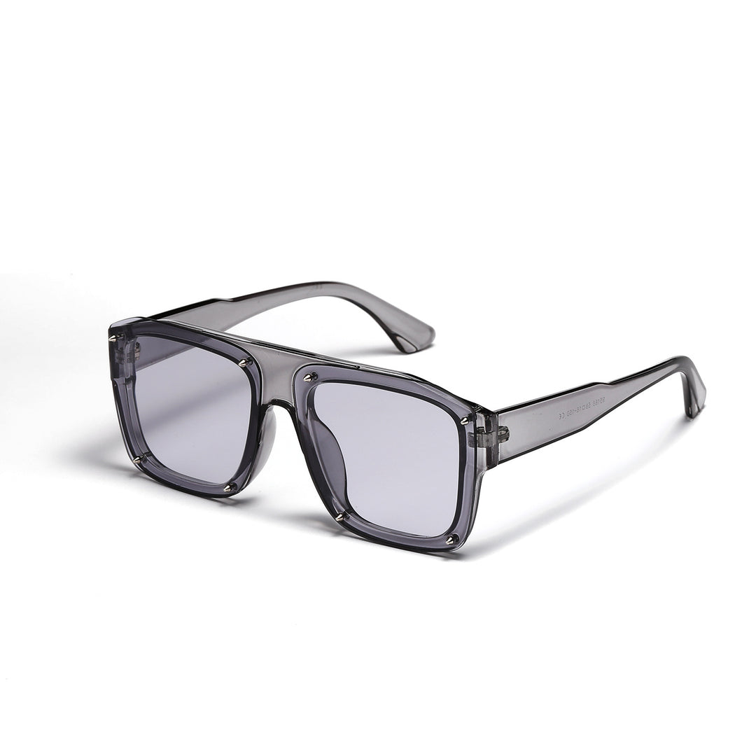 Dame Square-solbriller med modig transparent ramme Luvikno