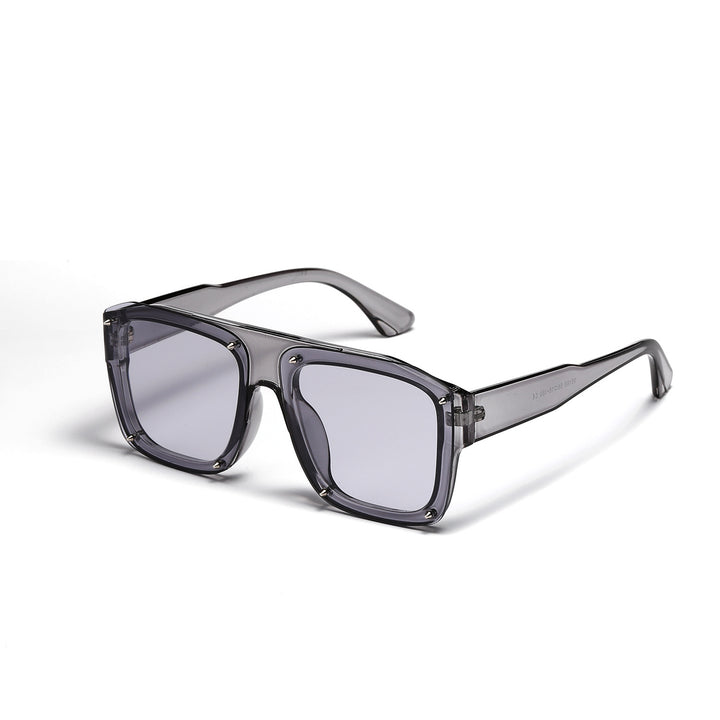 Dame Square-solbriller med modig transparent ramme Luvikno