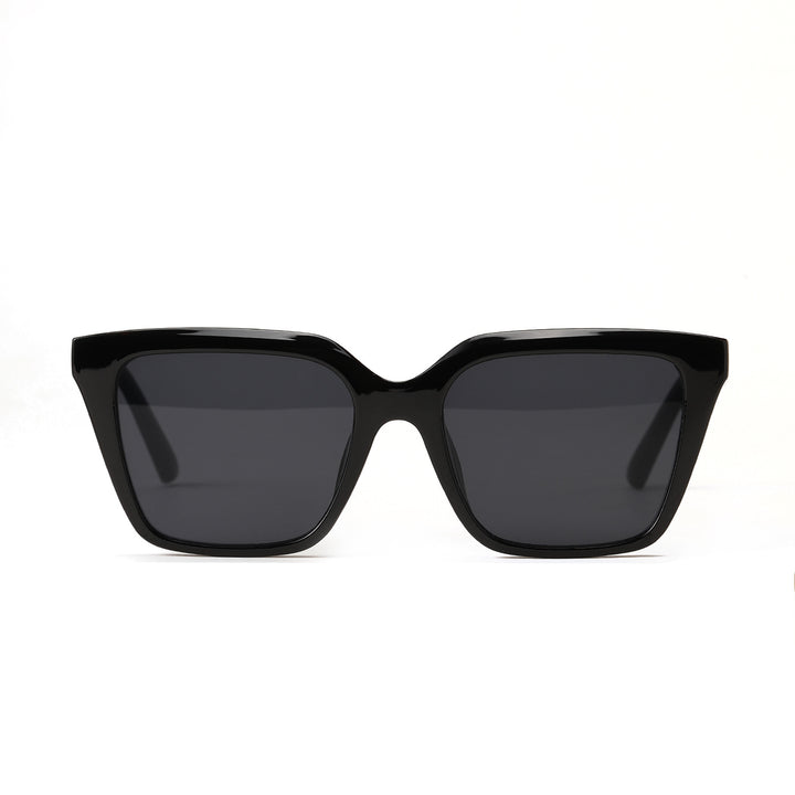 Dame geometrisk solbrille med beskyttende UV-filter og stilfullt skilpadde-design Luvikno