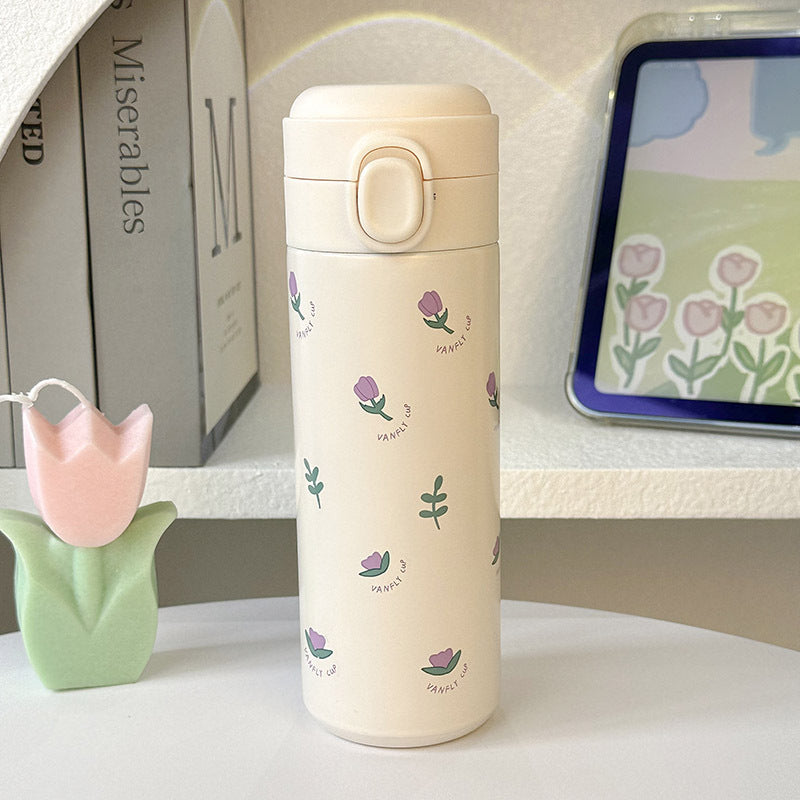 Dame isolert drikkeflaske med elegant blomsterdesign Luvikno