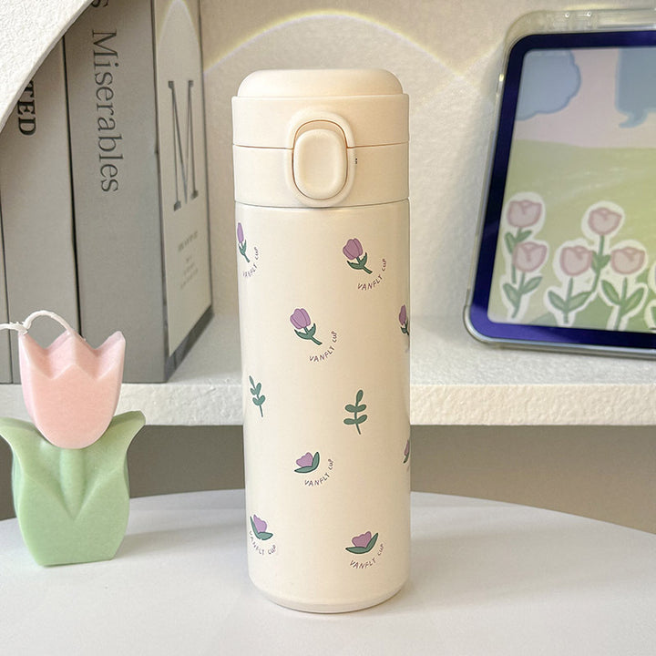 Dame isolert drikkeflaske med elegant blomsterdesign Luvikno