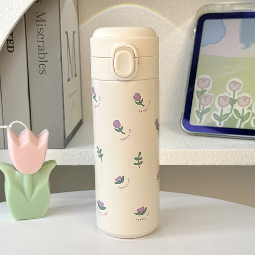 Dame isolert drikkeflaske med elegant blomsterdesign Luvikno