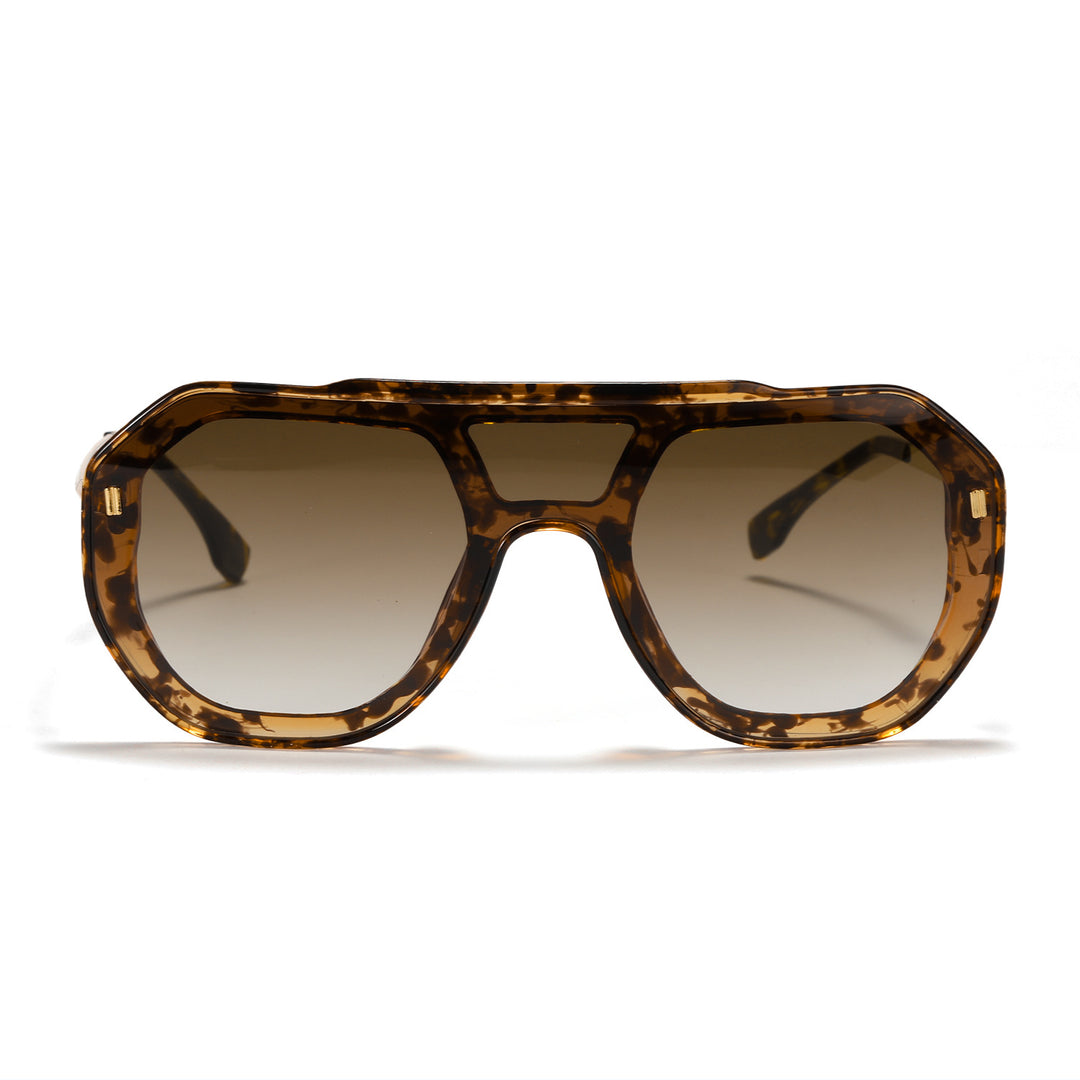 Dame oversized geometrisk solbrille med elegant ramme Luvikno