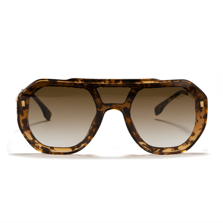 Dame oversized geometrisk solbrille med elegant ramme Luvikno