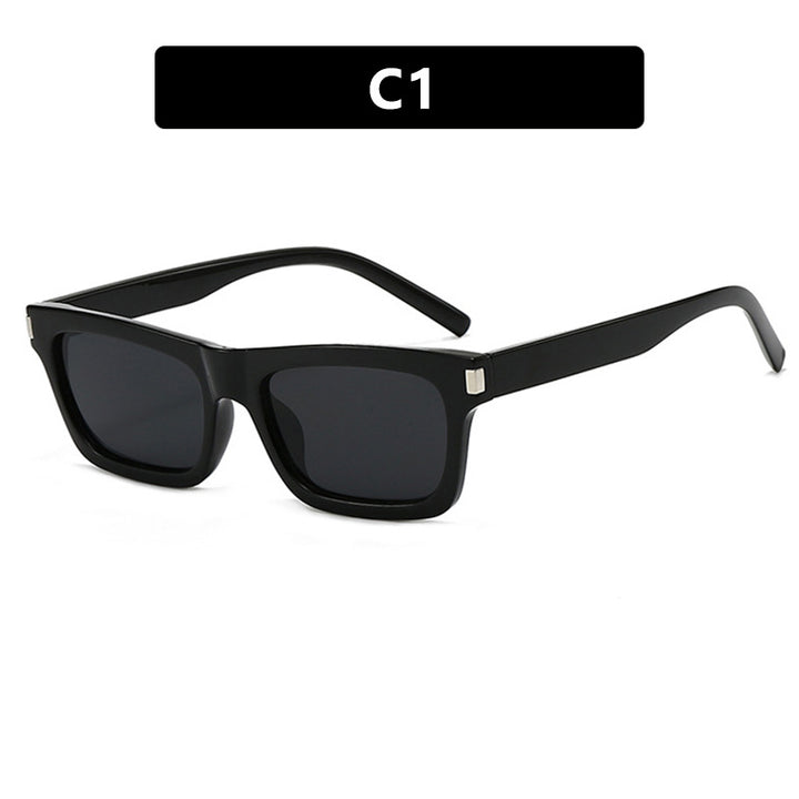 Dame kvadratisk solbrille med transparente linser og stillegant design Luvikno