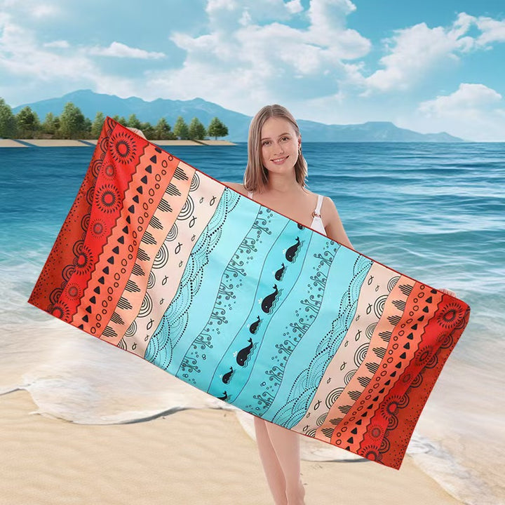 Ladies beach towel with maritime stripe pattern Luvikno