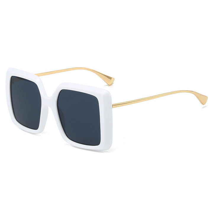 Dame oversized solbriller med stilrent geometrisk design Luvikno