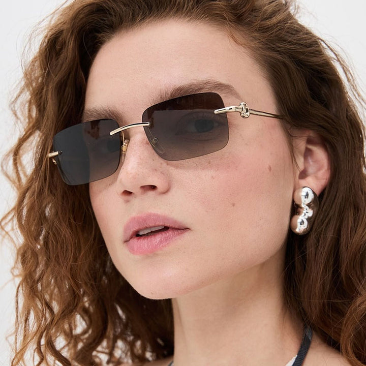 Dame fashionable geometrisk brille Luvikno