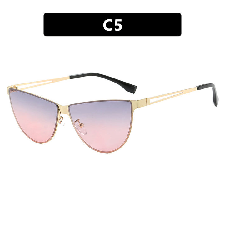 Dame Cat-Eye solbriller med stilfull metallramme og beskyttende UV-filter Luvikno
