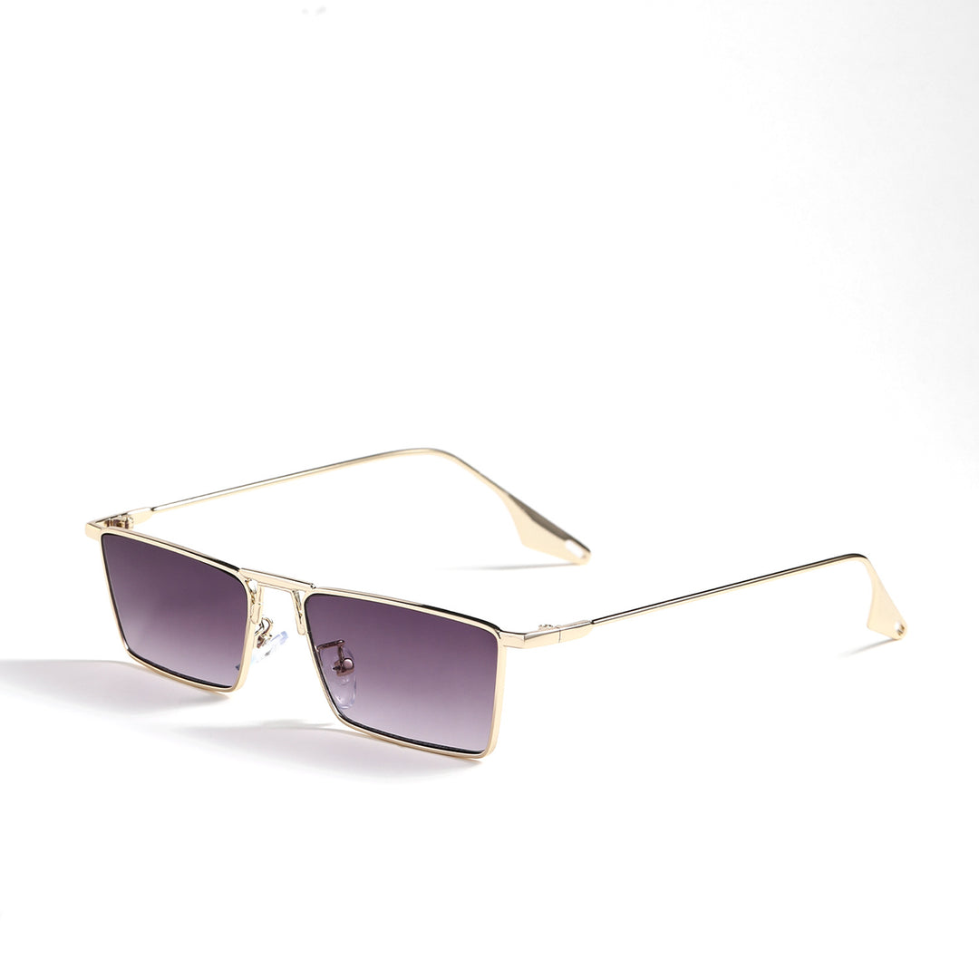 Dame elegant geometrisk solbrille med stilig metallramme Luvikno