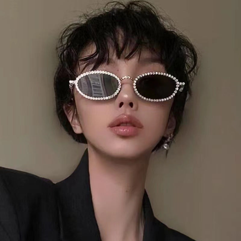 Damen Designer Brille ramme med ekstravagant perleinnramming Luvikno