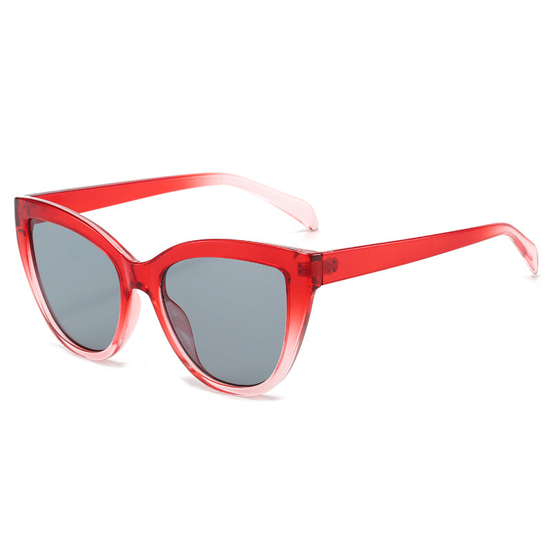 Dame Cat-Eye solbriller med transparent ramme og UV-beskyttelse Luvikno