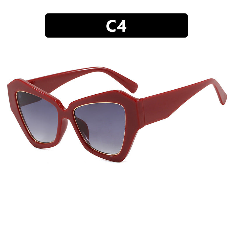 Dame trendy Cat-Eye solbriller med elegant ramme og UV-beskyttelse Luvikno