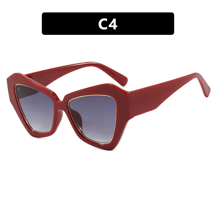 Dame trendy Cat-Eye solbriller med elegant ramme og UV-beskyttelse Luvikno