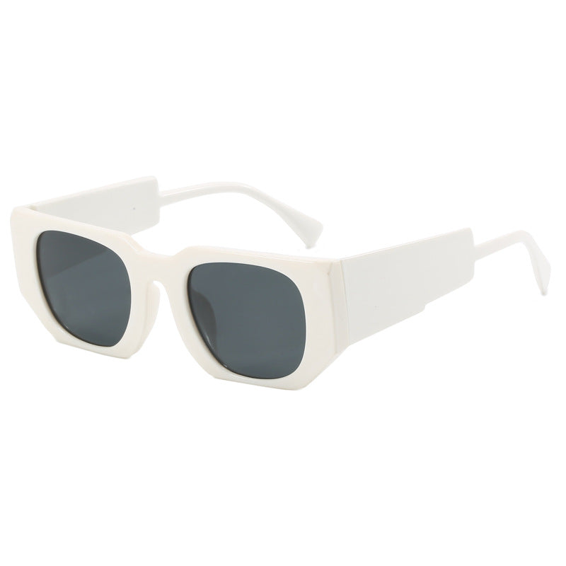 Dame geometrisk oversized solbrille med bredt design Luvikno