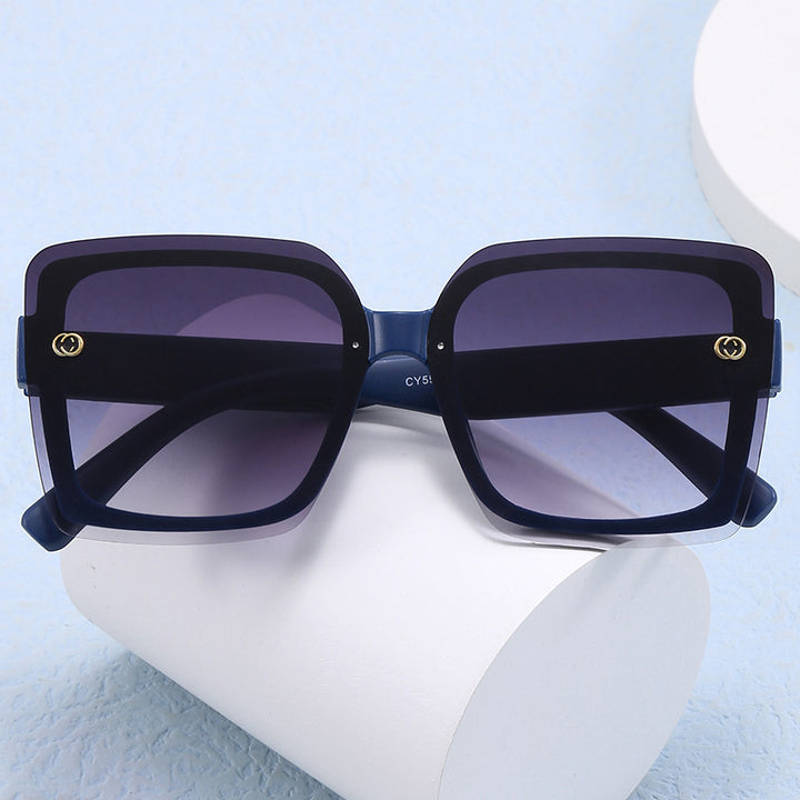 Dame oversized kvadratisk solbrille med elegant ramme Luvikno