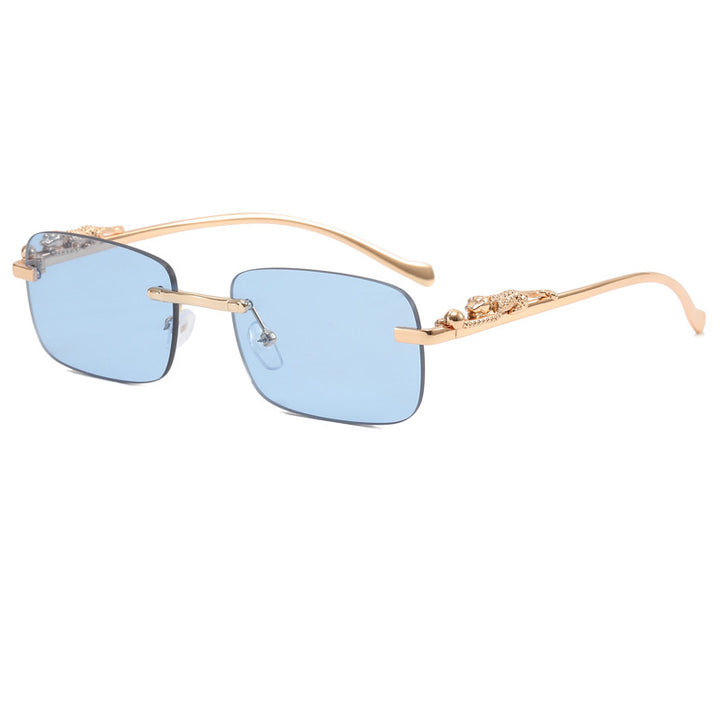 Dame designer solbrille med fin metallramme og luksuriøse detaljer Luvikno
