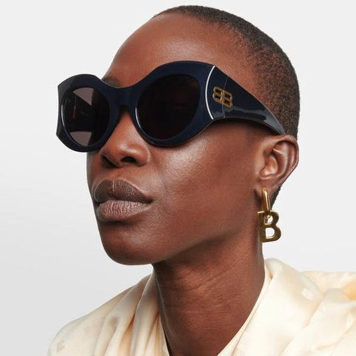 Damer stilige Cat-Eye solbriller med høyglansdesign og beskyttende glass Luvikno