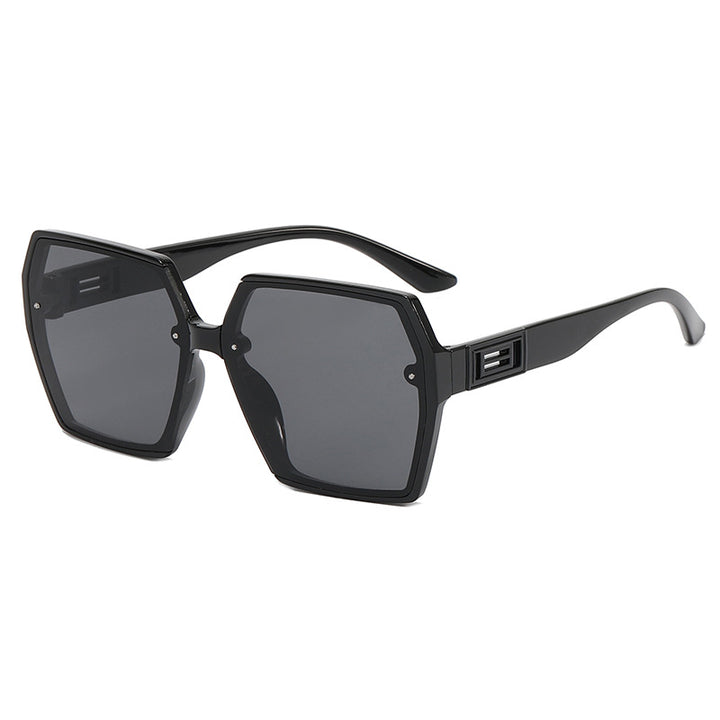 Damer Geometrisk Oversized Solbrille med moderne ramme Luvikno