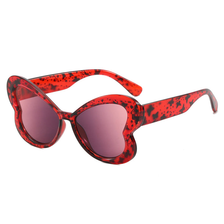 Dame Oversized-solbrille i leken sommerfugl-design Luvikno