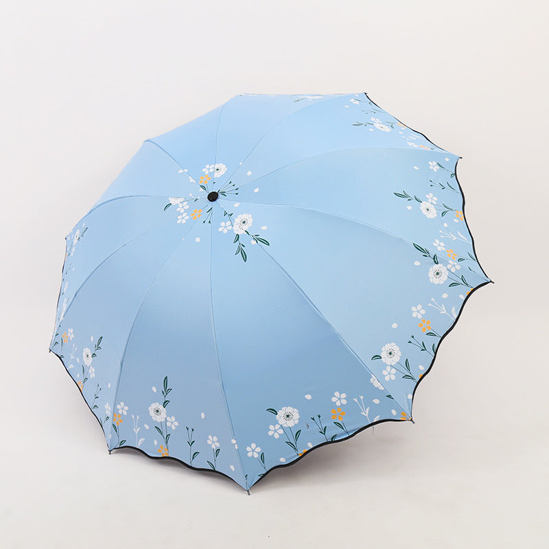 Dame blomsterdekorert paraply Luvikno