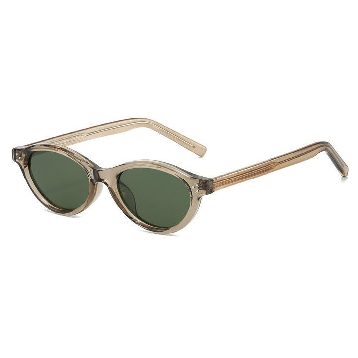 Dame Cat-Eye solbriller med elegant, transparent ramme og UV400-beskyttelse Luvikno