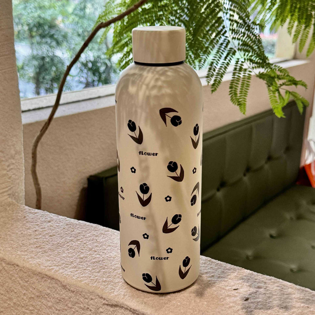 Damen Isoliertrinkflasche mit elegantem Blumendesign Luvikno