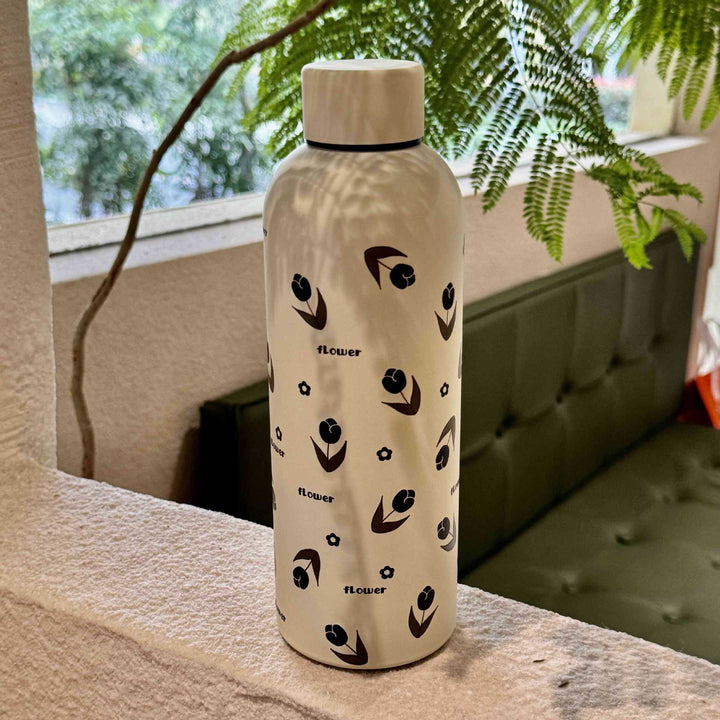 Damen Isoliertrinkflasche mit elegantem Blumendesign Luvikno