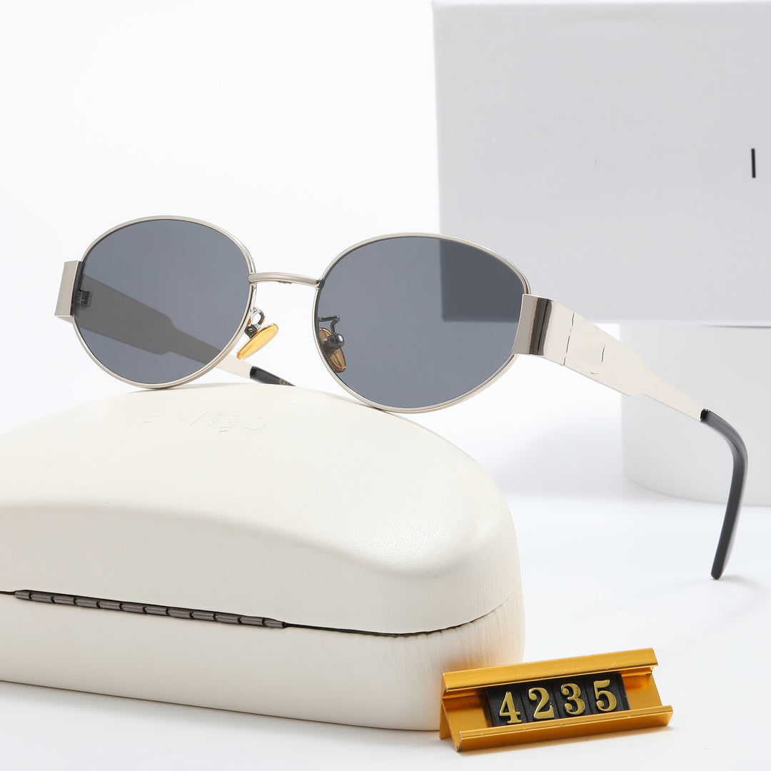 Damer Elegant Designer-solbrille med filigranfra ramme og UV-beskyttelse Luvikno