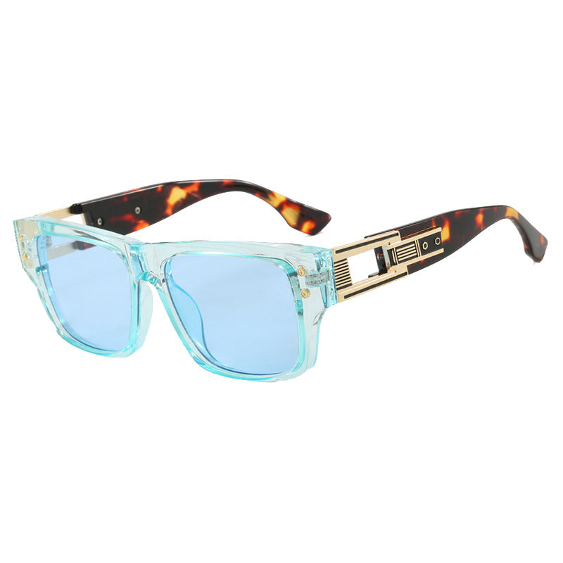 Dame moterik kvadratisk solbrille med elegant gyllen dekorasjon Luvikno