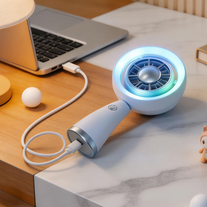 Damer Bærbar RGB Håndvifte med USB-ladefunksjon Luvikno