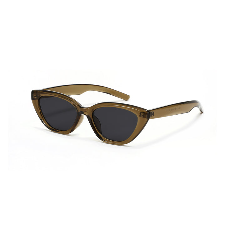 Dame Cat-Eye solbriller med gjennomsiktig design Luvikno
